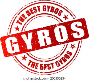 Vector illustration of best gyros red stamp concept