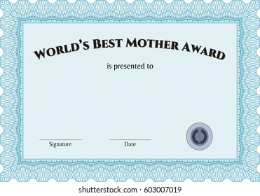 Vector illustration of Best Mom Award Blue Color
