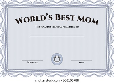 Vector illustration of Best Mom Award Template in gray
