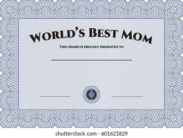 Vector illustration of Best Mother Award icon in Blue