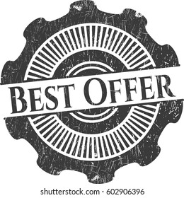 Vector illustration of Best Offer rubber seal

