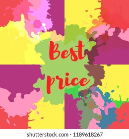 Vector illustration. The best price on multi-colored abstract spots of blots