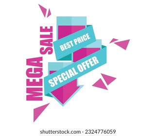 Vector illustration best price, specal offer and flash sale discount banner template promotion. Super sale banner template design. Web and social media banner for mega sale promotion discount.