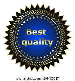 Vector illustration of Best quality, black - blue background