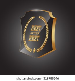 Vector illustration of best quality  on gold emblem