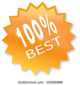 vector illustration of best quality sticker in white background
