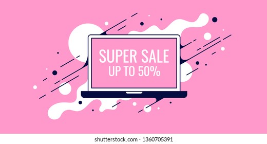 Vector illustration of the best selling products. Poster delivery of goods.