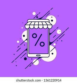 Vector illustration of the best selling products. Poster delivery of goods.