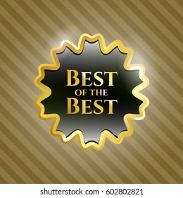 Vector illustration of Best of the Best shiny badge icon in black and golden.
 