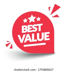 Vector Illustration Best Value Bagde. Modern Red Round Web Button.