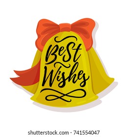Vector illustration, Best wishes text.