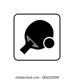 Vector illustration of a bet and ball icon. Table tennis illustration symbol.