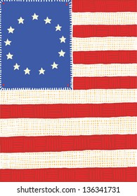 Vector illustration of the Betsy Ross flag