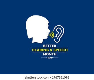 Vector Illustration of Better Hearing and Speech Month observed in May to raise awareness about communication disorders.