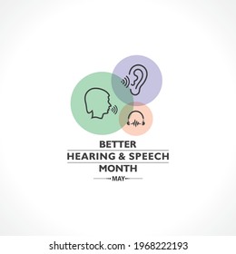 Vector Illustration of Better Hearing and Speech Month observed in May to raise awareness about communication disorders.