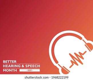 Vector Illustration of Better Hearing and Speech Month observed in May to raise awareness about communication disorders.