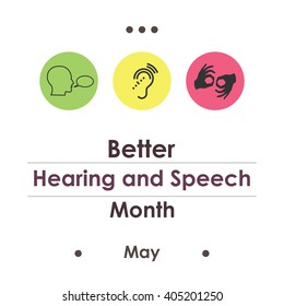 Vector Illustration / Better Hearing And Speech Month