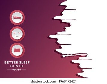 Vector Illustration Of Better Sleep  Month Observed Each Year In May. 