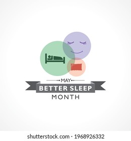 Vector Illustration of Better Sleep  Month observed each year in May. 