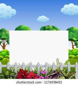 vector illustration of beuatiful nature frame with the good view and gate accent