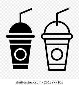 Vector illustration of Beverage Cup icon set isolated on transparent background