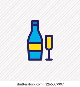Vector illustration of beverage icon colored line. Beautiful events element also can be used as champagne icon element.