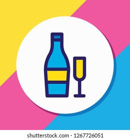 Vector illustration of beverage icon colored line. Beautiful party element also can be used as champagne icon element.