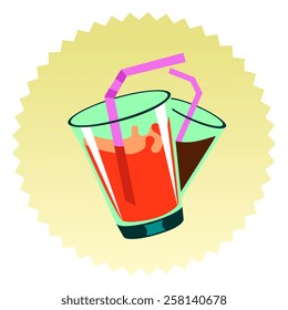 Vector illustration of beverages sign isolated on white. 