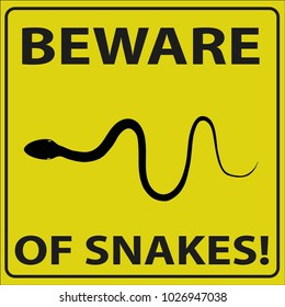 vector illustration of beware of snake sign