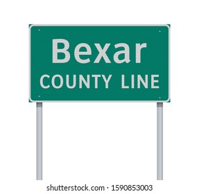 Vector illustration of the Bexar County Line green road sign