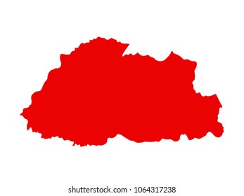 vector illustration of Bhutan map