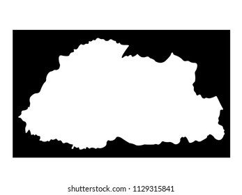 vector illustration of Bhutan map