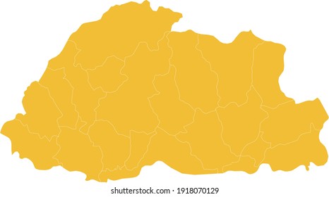 vector illustration of Bhutan map