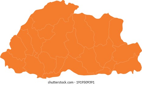 ilustración vectorial del mapa de Bután