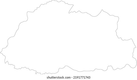 Mapa de la ilustración vectorial de Bután