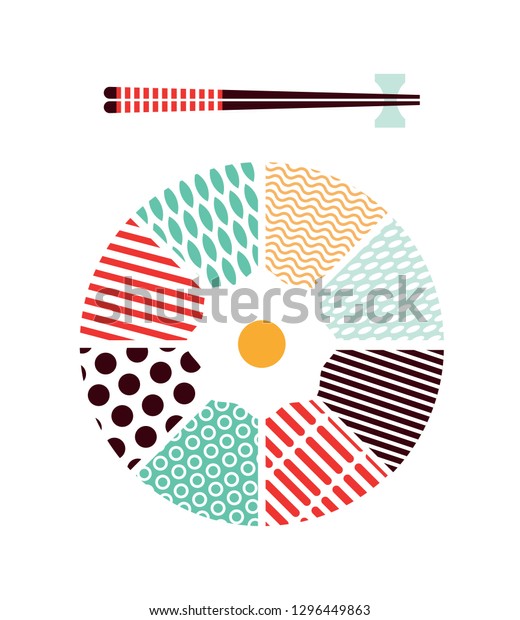 Vector Illustration Bibimbap Flat Style On Stock Vector Royalty Free 1296449863 7278