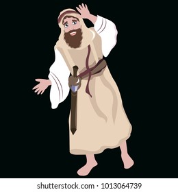 Vector illustration of a Bible hero in beige robes 