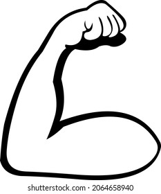 Vektorgrafik von Bicep auf Schwarz-Weiß
