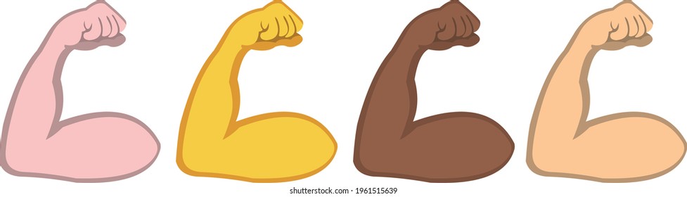 Ilustración vectorial de los emoticonos biceps