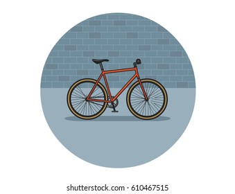 Vector illustration of bicycle, city transport flat icon