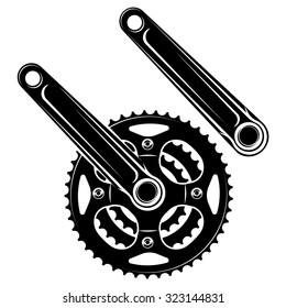 vector illustration bicycle Crankset on a white background / Crankset