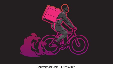 A vector illustration for  Bicycle Delivery .