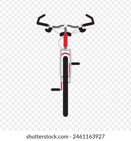 Ilustración vectorial de la vista frontal de la bicicleta sobre fondo transparente