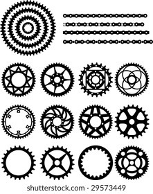 Vector illustration of bicycle gears and chain