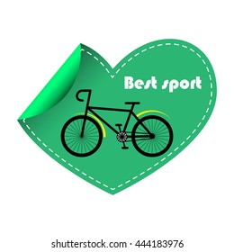 Vector illustration with bicycle and heart.