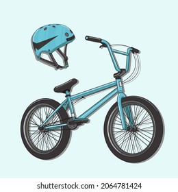 vector illustration of a bicycle with a helmet