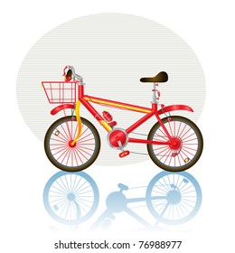 Vector illustration, bicycle icon, card concept, white background.