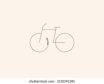 Vector illustration bicycle icon on white background, logo template, Bike icon glyph style design.