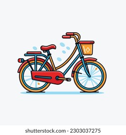 Vector illustration of bicycle isolated