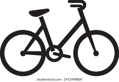 Vector illustration of bicycle isolated on white background. Monochrome style.